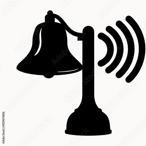 Notification bell ringing loud with sound waves