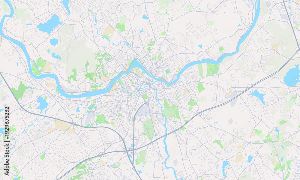 Fototapeta premium Lowell Massachusetts map