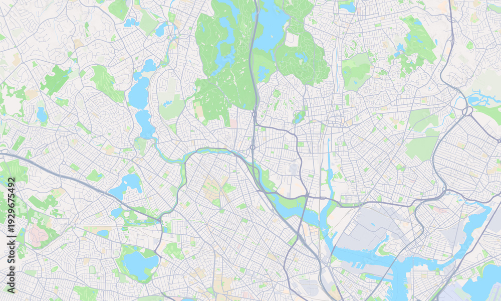 Fototapeta premium Medford Massachusetts map