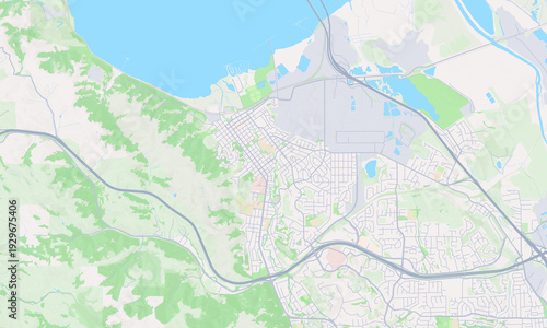 Quadro su tela Martinez California map