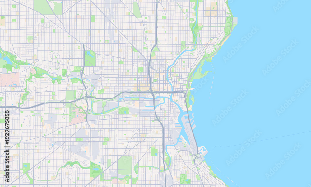 Fototapeta premium Milwaukee Wisconsin map