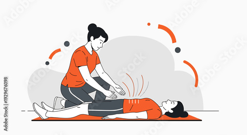 Healthcare Professional Performing Physical Therapy on Patient in Clinic
