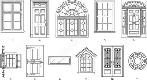 Modern bar stool furniture cad drawing flat vector illustration with front side and back views