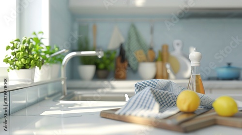 A photo of sanitized kitchen work surfaces.