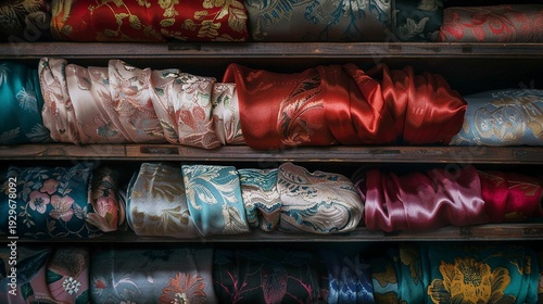 A photo of silk blouses neatly arranged