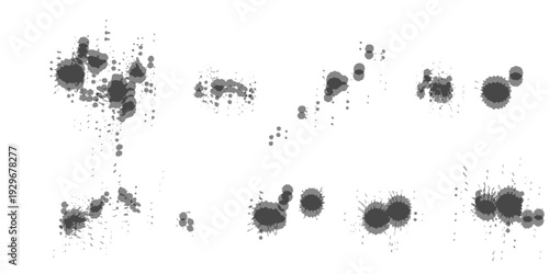 Assorted Black Ink Brush Strokes and Shapes black, ink, brush, stroke, shape, grunge eps10