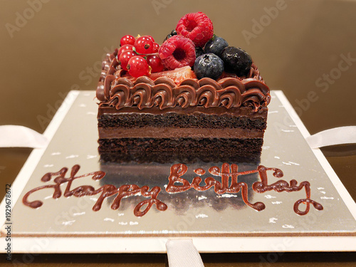 Chocolate Fruit Birthday Cake