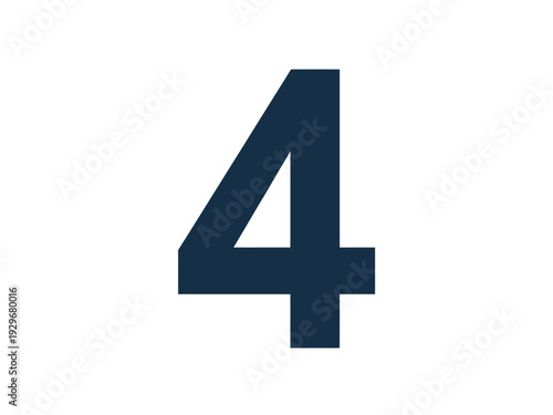 Large Dark Blue Number Four