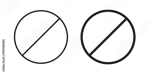 Blocked icons vector glyph and thin line. Black icons