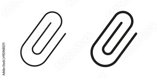 Clip icons vector glyph and thin line. Black icons