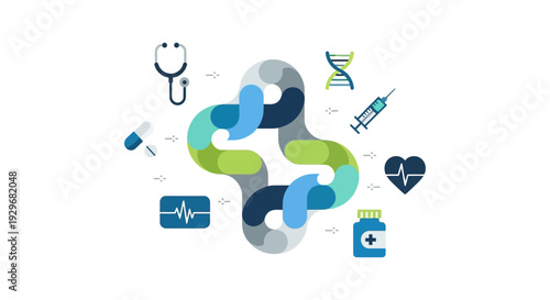 Integrated Healthcare & Medical Services Concept with Modern Health Icons