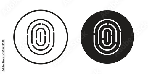 Fingerprint icons vector glyph and thin line. Black icons