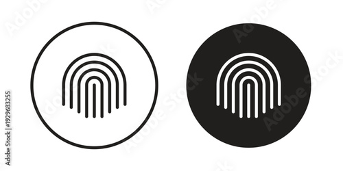 Fingerprint icons vector glyph and thin line. Black icons