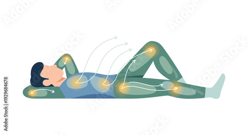 Optimal Sleep & Comfort: Body Mapping Illustration for Pressure Relief & Ergonomic Support