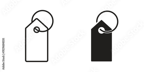 Label icons vector glyph and thin line. Black icons