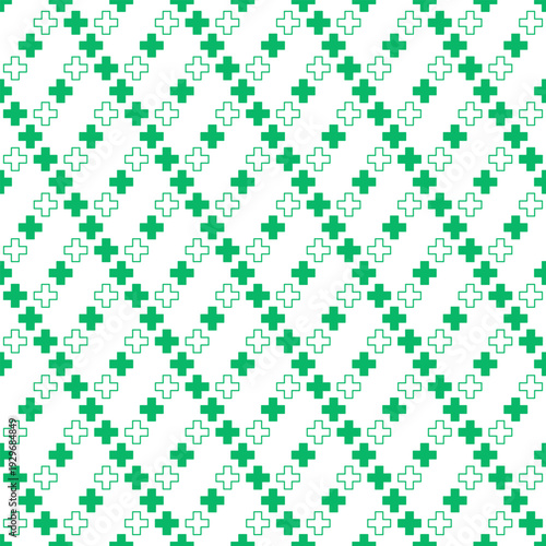 seamless pattern green cross pharmacy medical symbols graphic background