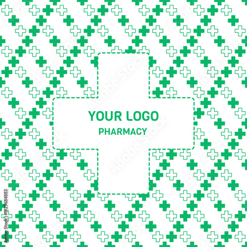 green cross pharmacy medical symbol logo graphic