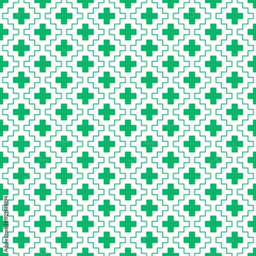 seamless pattern green cross pharmacy medical symbols graphic background