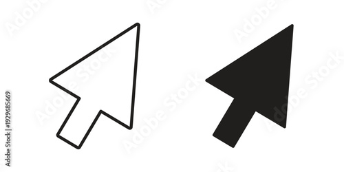 Mouse icons vector glyph and thin line. Black icons