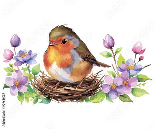 The cradle of nature a harmonious fusion of woodland serenity and vibrant vernal blossoms