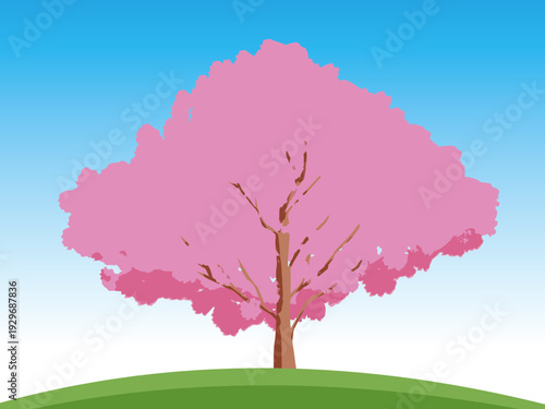 背景, カラフル, 木, 桜, 植物, 自然, ベクター, とぶ, イラスト, ブランチ, 葉, 