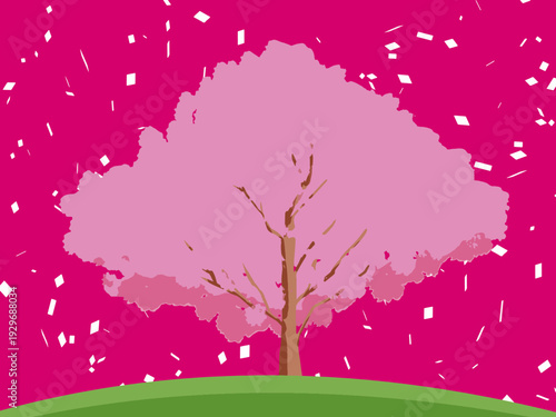 背景, カラフル, 木, 桜, 植物, 自然, ベクター, とぶ, イラスト, ブランチ, 葉, 