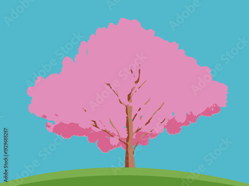 背景, カラフル, 木, 桜, 植物, 自然, ベクター, とぶ, イラスト, ブランチ, 葉, 