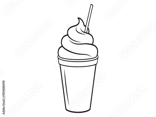 Vector illustration of a frozen yogurt cup isolated on White Background