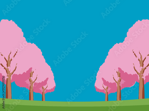 背景, カラフル, 木, 桜, 植物, 自然, ベクター, とぶ, イラスト, ブランチ, 葉, 