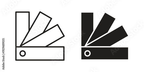 Swatch icons vector glyph and thin line. Black icons