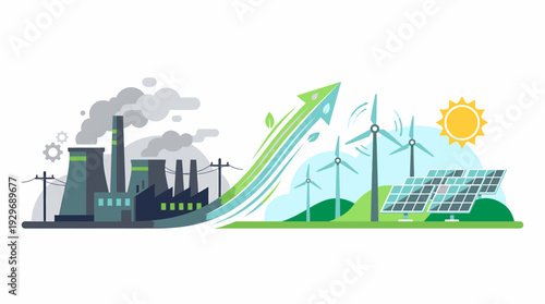 Clean Energy Transition from Industrial Pollution to Sustainable Power Sources