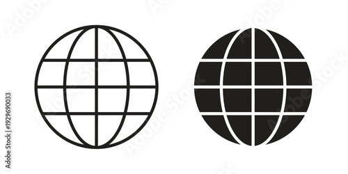 Website icons vector glyph and thin line. Black icons
