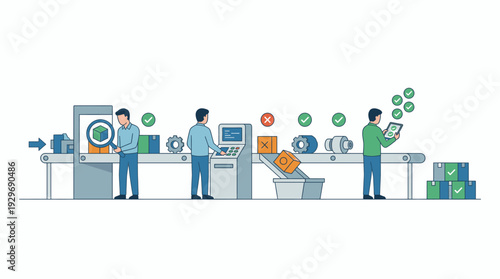 Manufacturing Quality Control Process with Robots and Workers