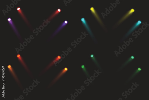 Colorful bokeh light trails on black background with vibrant neon glow and defocused sparkle effects