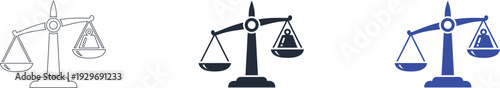 Law Firm Balance Scale Symbol - Minimalist Vector Illustration.