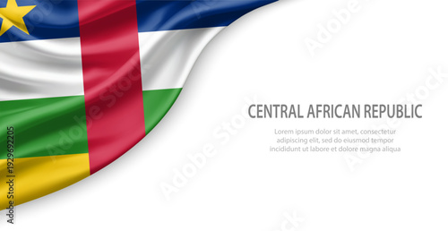 Central African Republic Waving National Flag Template Background With Copy Space