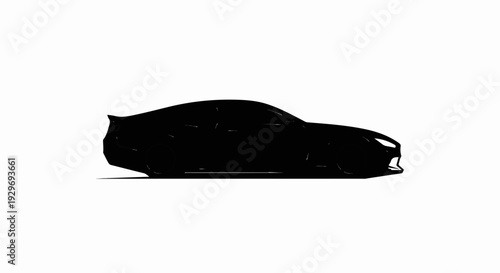 Sleek black silhouette of a low-profile, modern sports car