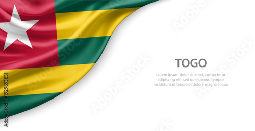 Togo Waving National Flag Template Background With Copy Space