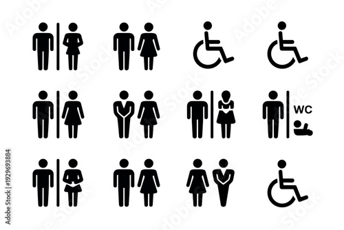 Restroom Signs and Symbols Collection