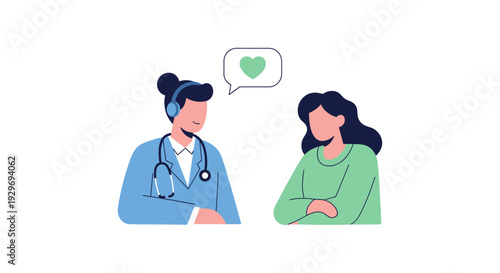 Online Medical Consultation: Doctor with Headset and Patient Discussing Health with Empathy and Care