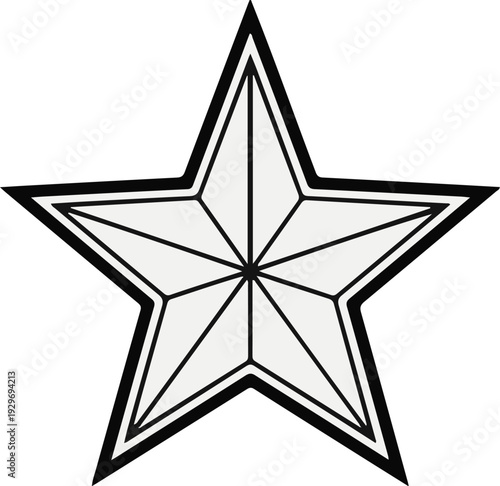 Geometric star outline with internal divisions, rendered in monochrome