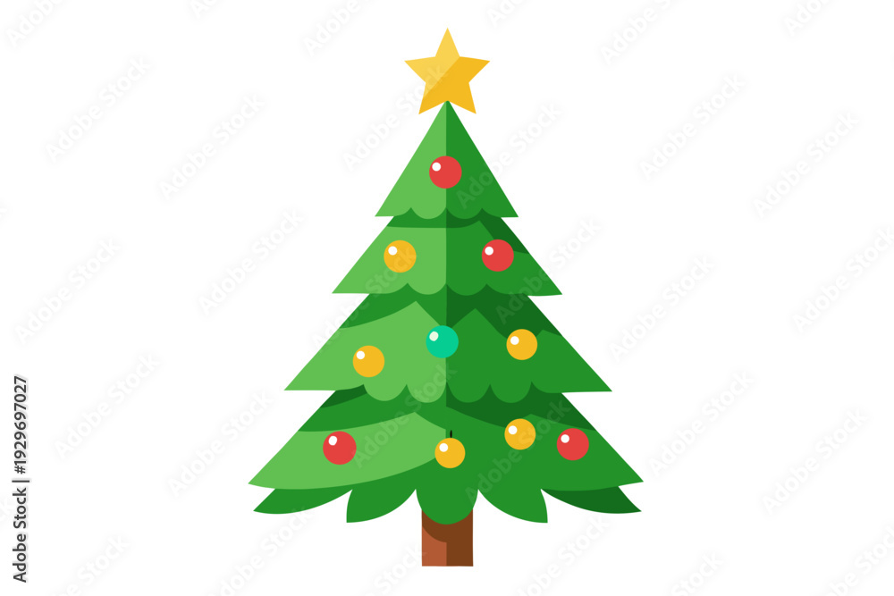 Fototapeta premium Christmas tree white background 