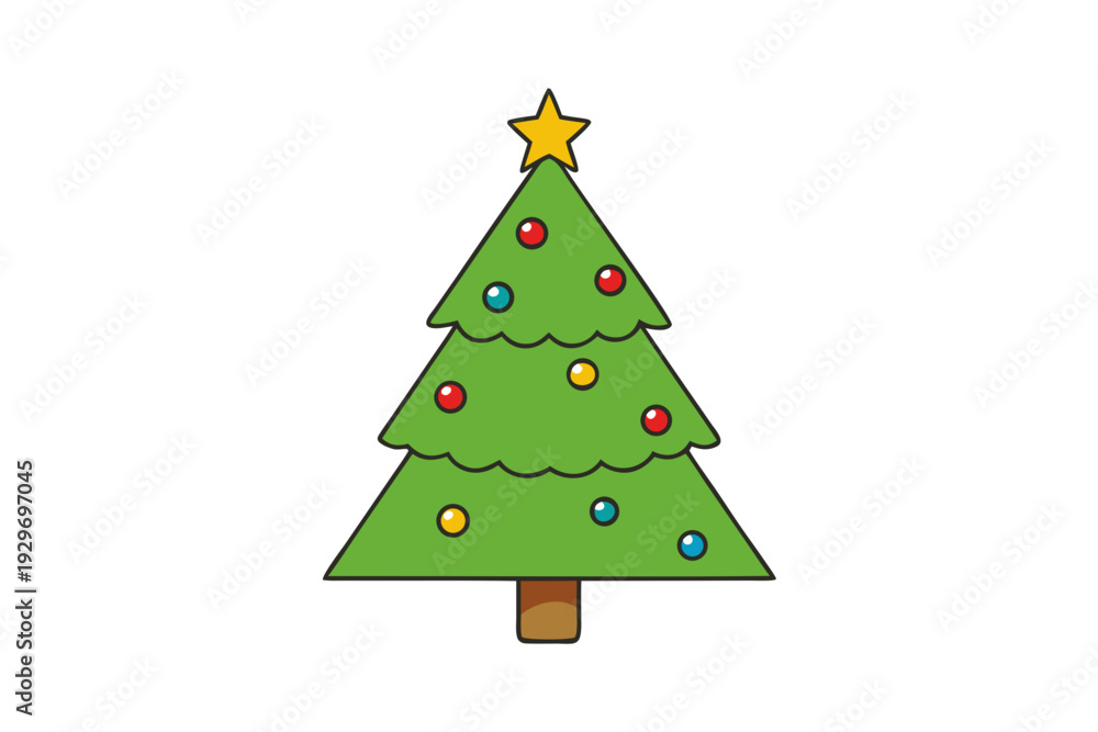 Obraz premium Christmas tree white background 