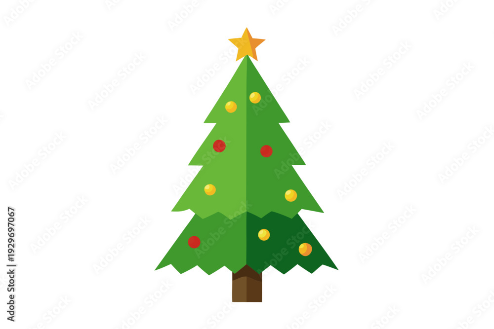 Obraz premium Christmas tree white background 