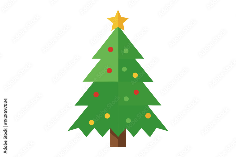 Obraz premium Christmas tree white background 