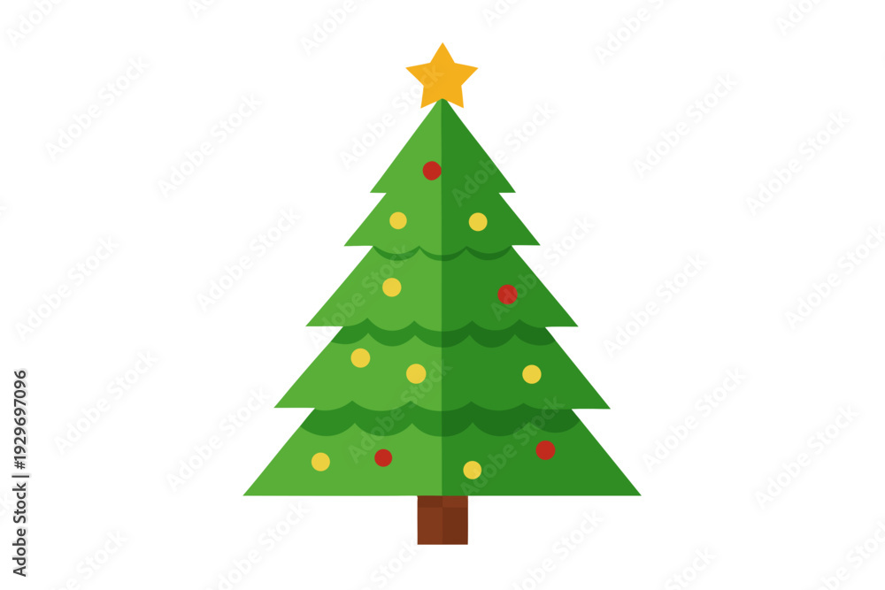 Fototapeta premium Christmas tree white background