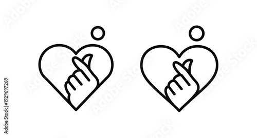 Two heart shapes formed by hands a loving connection silhouette