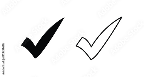 Two check marks one filled and one outlined in a simple silhouette