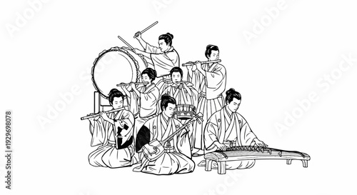 Group of musicians playing traditional instruments