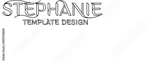 Stylized text reads "Stephanie Template Design" with unique font and decorative elements